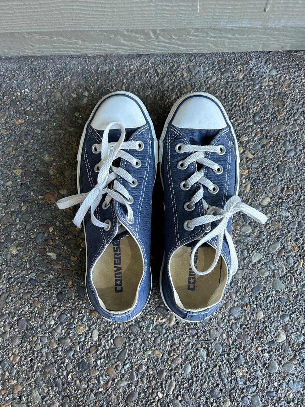 Converse Low Top Sneakers Navy Blue with White Toe Caps